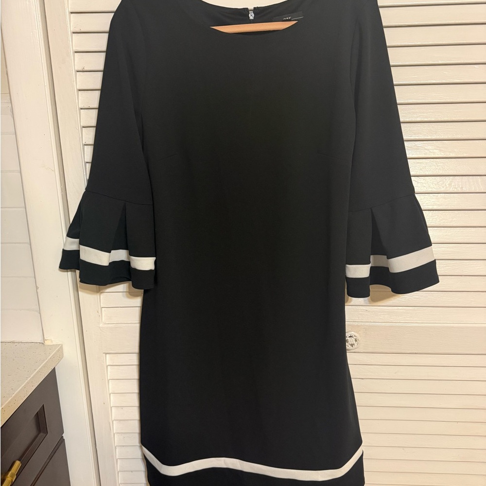 R&K Black Dress with White Trim